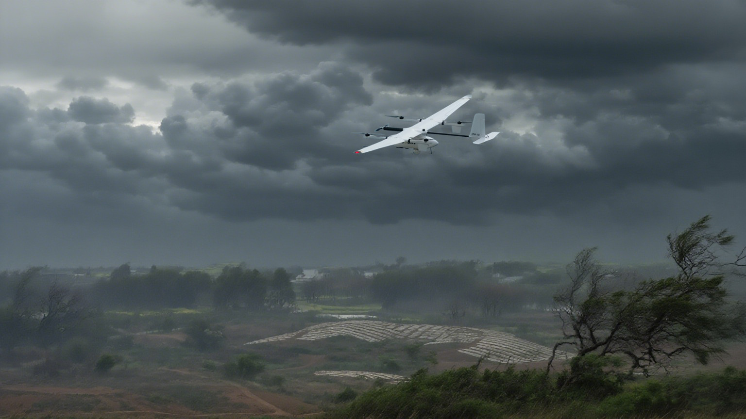 JOUAV CW-15 flying in the strong wind